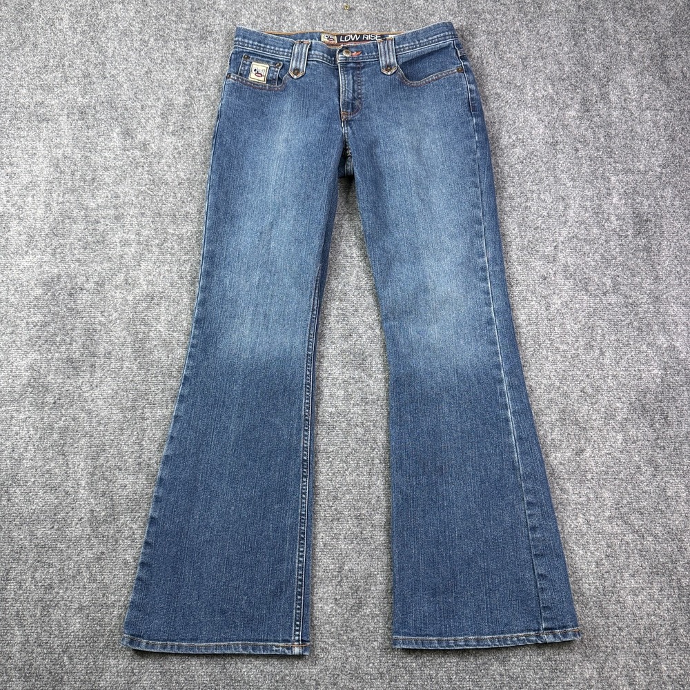 Cruel Girl Womens Low Rise Flare Jeans Size 9 Y2K Western Cowgirl Medium Wash